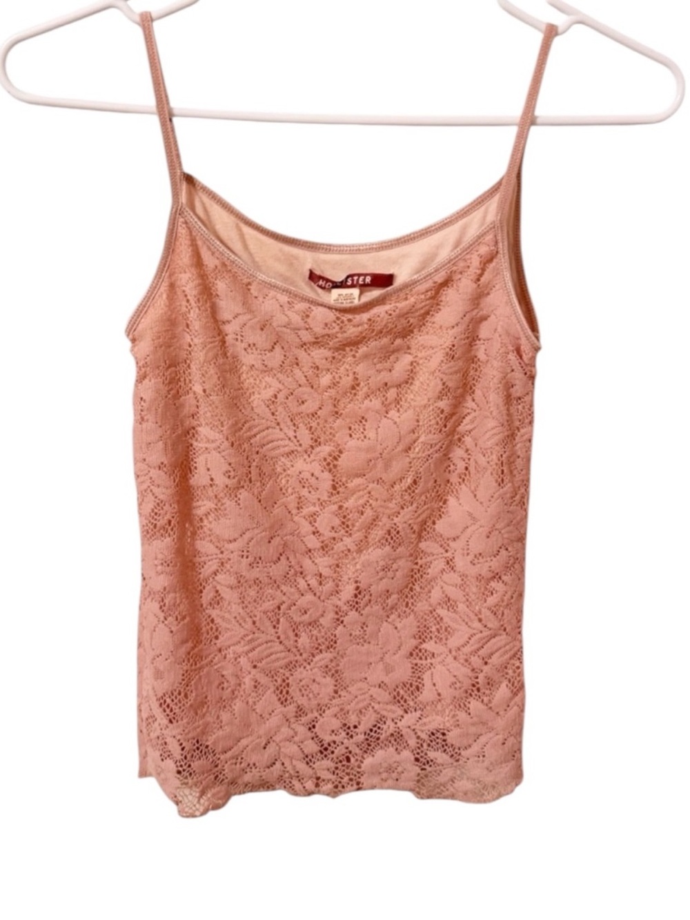 VTG Y2K Hollister Dusty Rose Pink Lace Layered Cami Tank Top - S NWOT